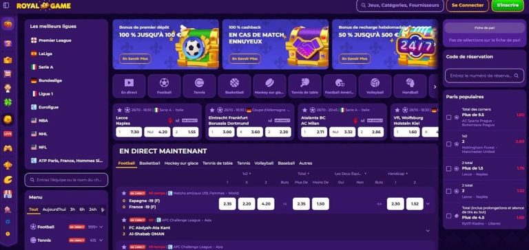 Royal Game Casino paris sportifs